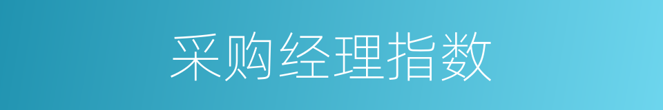 采购经理指数的同义词