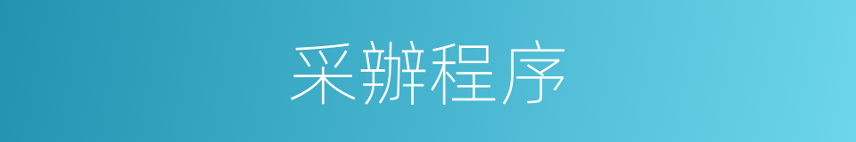 采辦程序的同義詞