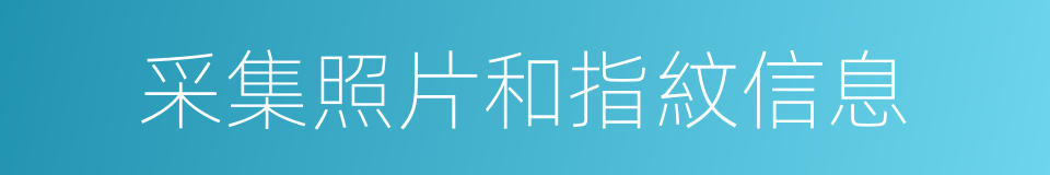 采集照片和指紋信息的同義詞