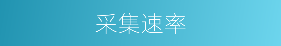 采集速率的同义词