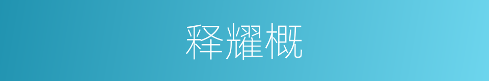 释耀概的同义词