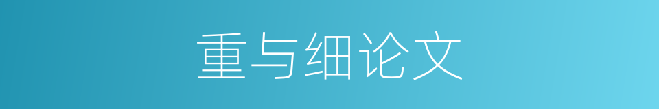 重与细论文的同义词