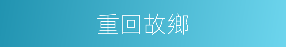重回故鄉的同義詞