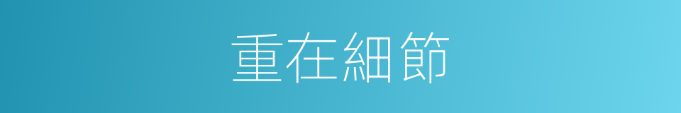 重在細節的同義詞