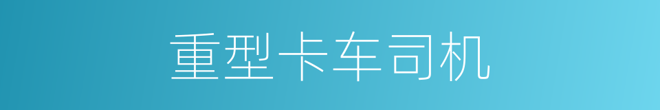 重型卡车司机的同义词