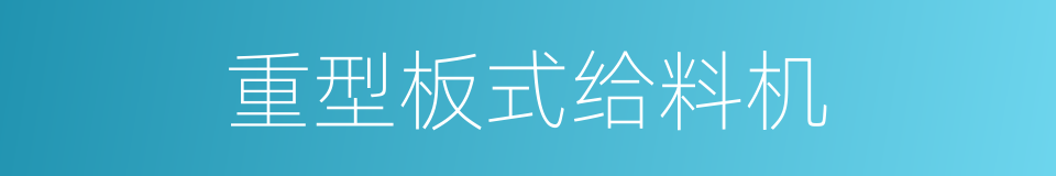 重型板式给料机的同义词