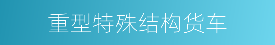 重型特殊结构货车的同义词