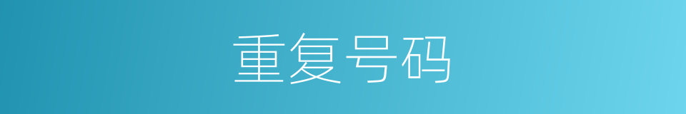 重复号码的同义词