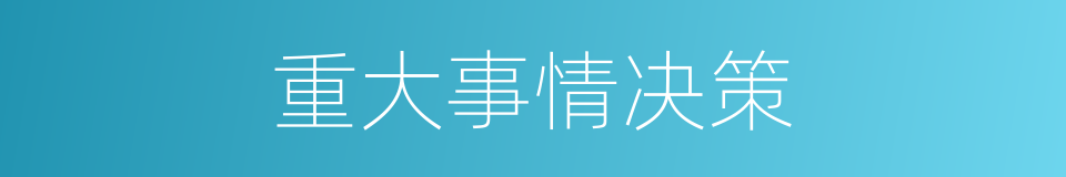 重大事情决策的同义词