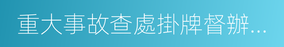 重大事故查處掛牌督辦辦法的同義詞