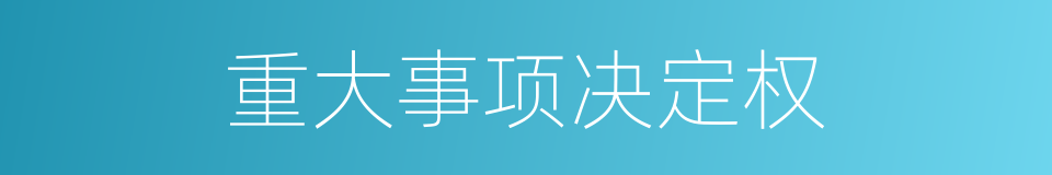 重大事项决定权的同义词