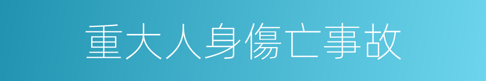 重大人身傷亡事故的同義詞