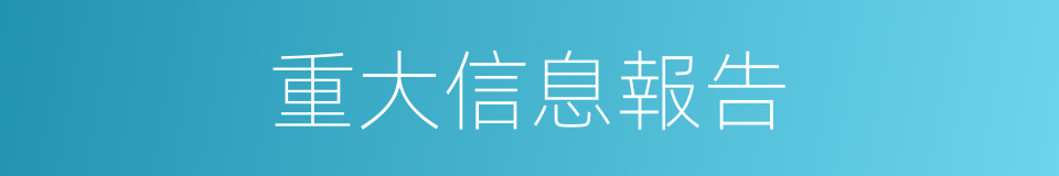 重大信息報告的同義詞