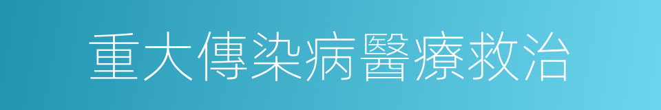 重大傳染病醫療救治的同義詞