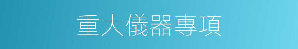 重大儀器專項的同義詞