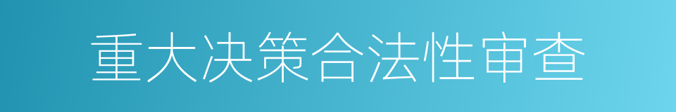 重大决策合法性审查的同义词