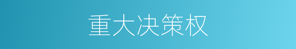 重大决策权的同义词