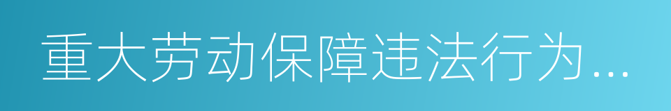 重大劳动保障违法行为社会公布办法的同义词