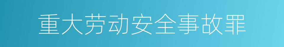 重大劳动安全事故罪的同义词