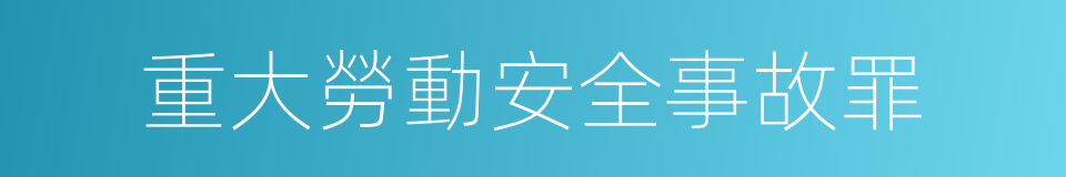 重大勞動安全事故罪的同義詞