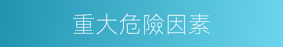 重大危險因素的同義詞