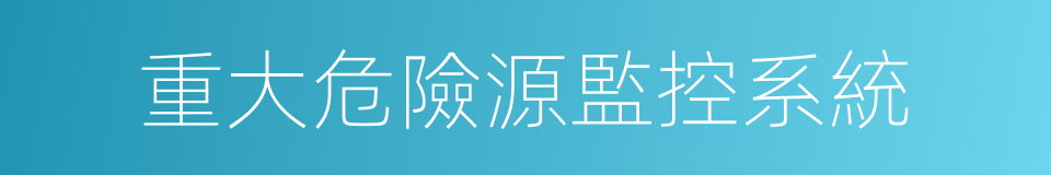 重大危險源監控系統的同義詞