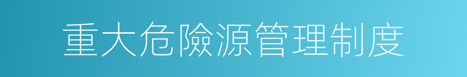 重大危險源管理制度的同義詞