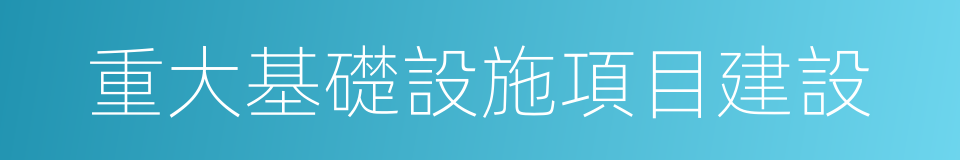 重大基礎設施項目建設的同義詞