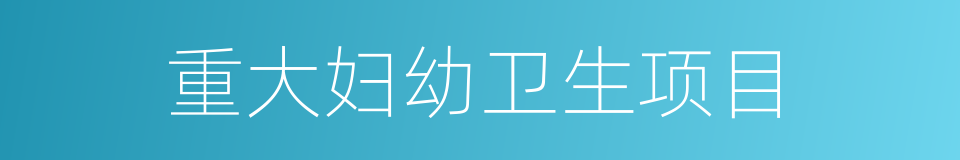 重大妇幼卫生项目的同义词
