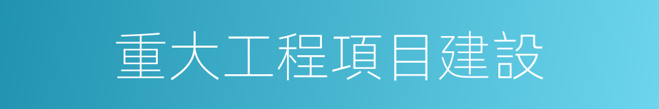 重大工程項目建設的同義詞