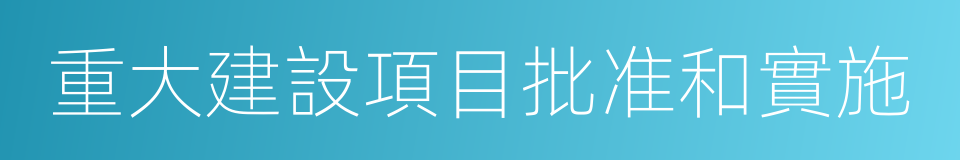 重大建設項目批准和實施的同義詞