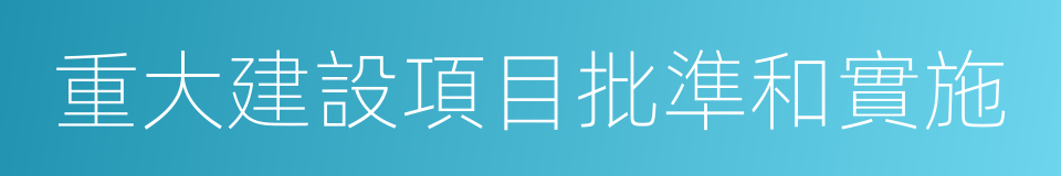 重大建設項目批準和實施的同義詞