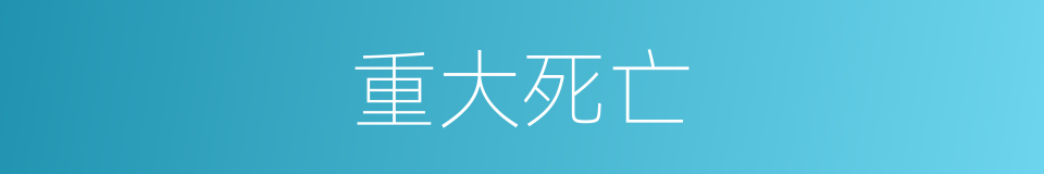 重大死亡的同义词