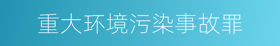 重大环境污染事故罪的同义词