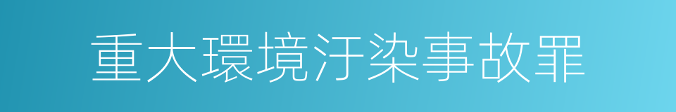 重大環境汙染事故罪的同義詞