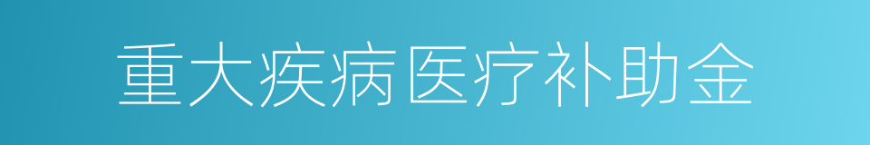 重大疾病医疗补助金的同义词