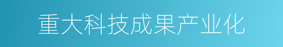 重大科技成果产业化的同义词