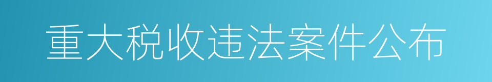 重大税收违法案件公布的同义词