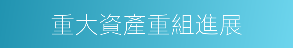 重大資產重組進展的同義詞