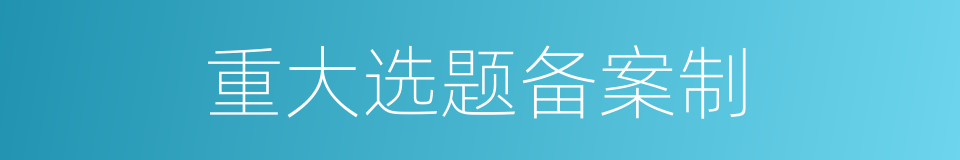 重大选题备案制的同义词