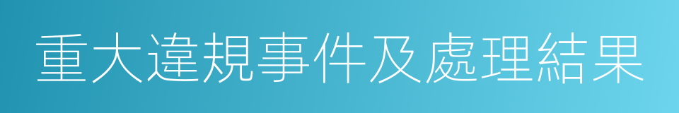 重大違規事件及處理結果的同義詞