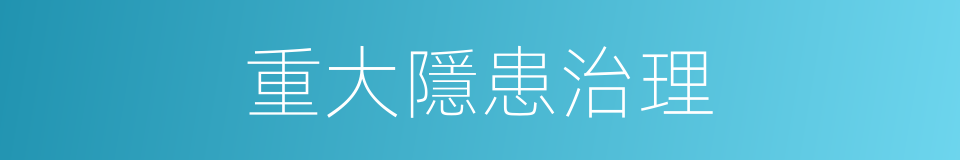 重大隱患治理的同義詞