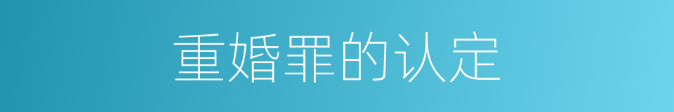 重婚罪的认定的同义词