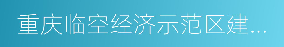 重庆临空经济示范区建设总体方案的同义词