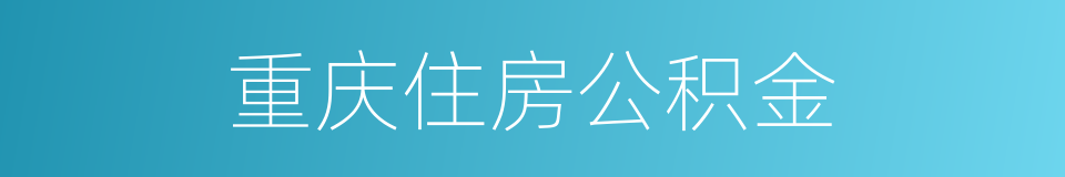 重庆住房公积金的同义词