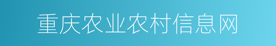 重庆农业农村信息网的同义词