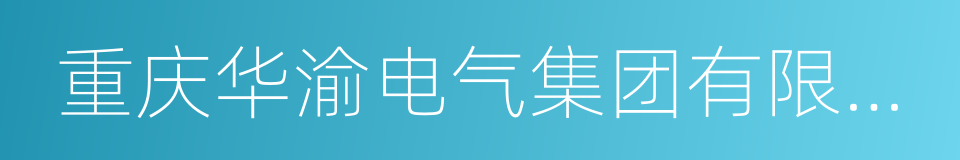 重庆华渝电气集团有限公司的同义词