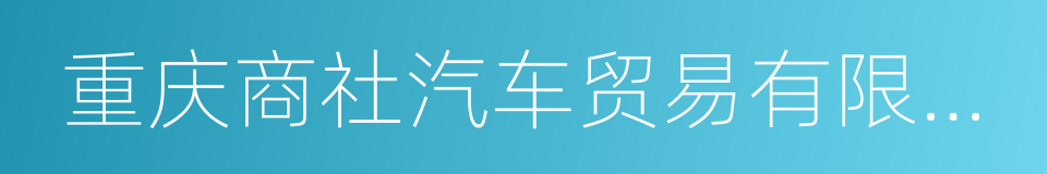 重庆商社汽车贸易有限公司的同义词