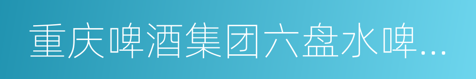 重庆啤酒集团六盘水啤酒有限责任公司的同义词