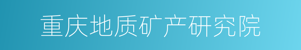 重庆地质矿产研究院的同义词